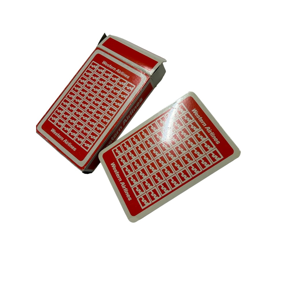 Vintage Western Airlines Playing Cards Red White Logo Collectible Deck with Box
